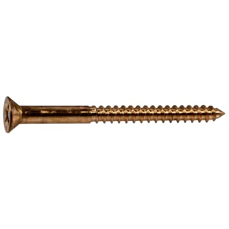 Midwest Fastener Wood Screw, #8, 2 in, Bronze Steel Flat Head Phillips Drive, 3 PK 931153